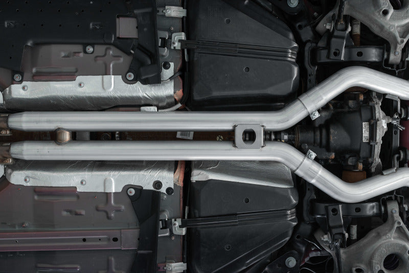 2018-2022 Mustang GT 5.0L 3" Cat Back Dual Rear 4" Quad Carbon Fiber Tips Street - View 2 | Dirty Garage