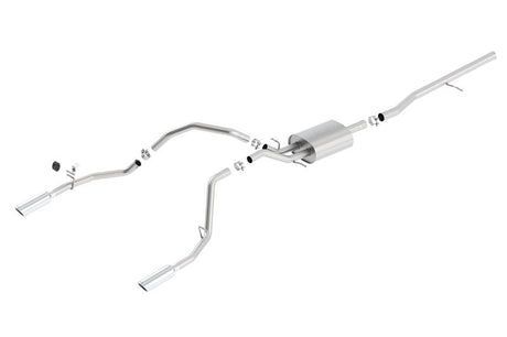 Borla 14 Silv/Sierra 1500 C/B S-Type Exhaust/2.75in Into Dual 2.25in Out 4in Tip Split Rear Exit - View 3 | Dirty Garage