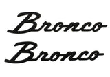 2021+ Bronco Classic Script Fender Badges - Matte Black - View 2 | Dirty Garage