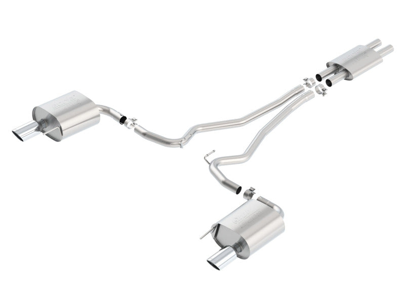 Borla ATAK Cat Back 15 Ford Mustang 3.7L V6 MT/AT 2.25in Pipe 4in Single Round Rolled Tips - View 4 | Dirty Garage