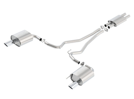 Borla ATAK Cat Back 15 Ford Mustang 3.7L V6 MT/AT 2.25in Pipe 4in Single Round Rolled Tips - View 4 | Dirty Garage