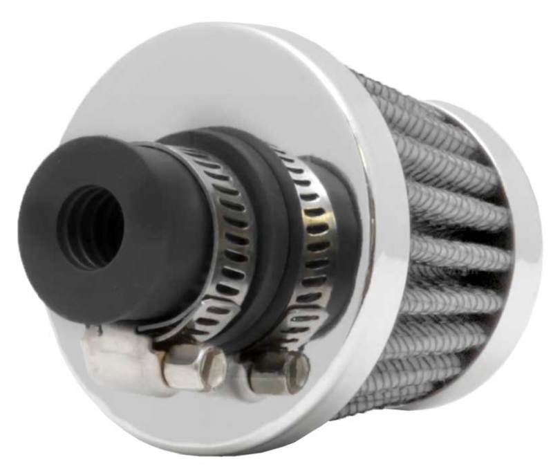 Universal 2in Base OD x .375in Flange ID x 1.75in H Rubber Base Crankcase Vent Filter - White - View 5 | Dirty Garage
