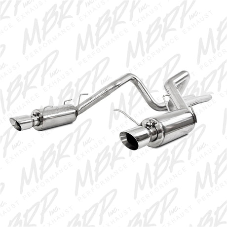 2011-2014 Mustang GT 5.0L Dual Split Rear Street Version T409 3" Cat Back Exhaust System - View 3 | Dirty Garage