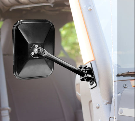 Rugged Ridge 97-18 TJ JK Black Rectangular Quick Release Mirrors | Dirty Garage