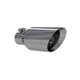Universal 4.5" O.D Dual Walled Angled Rolled End Tip 2.5" Inlet 12" Length T304 - View 3 | Dirty Garage