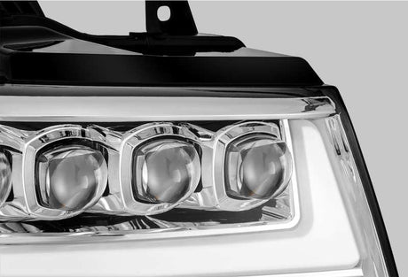 2007-2014 GM Avalanche Nova-Series LED Projector Chrome Headlights Active Light DRL - View 6 | Dirty Garage