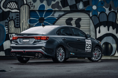 2022-2023 Forte GT 1.6L Turbo 2.5" Axle Back Dual Split Rear Quad Carbon Tips - View 4 | Dirty Garage