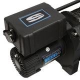 Universal 18k 12V DC Tiger Shark 18000SR Winch w/ Black Synthetic Rope - View 4 | Dirty Garage