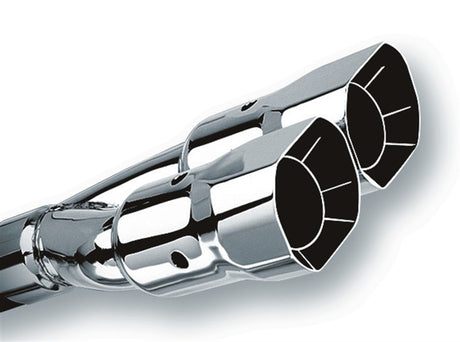 Borla Universal Polished Tip Dual Square Angle-Cut Intercooled (inlet 2 1/2in. Outlet 2 7/8 x 3 3/8i - View 2 | Dirty Garage