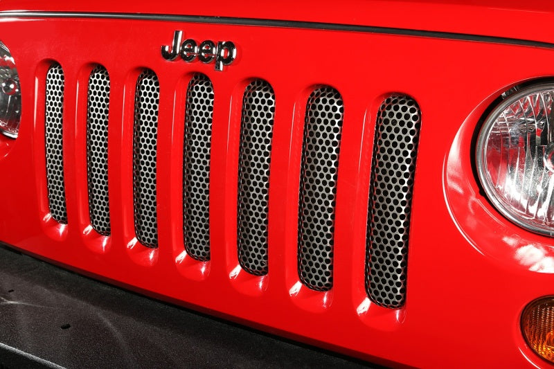 Rugged Ridge Grille Insert Satin Stainless 07-18 Jeep Wrangler - View 3 | Dirty Garage