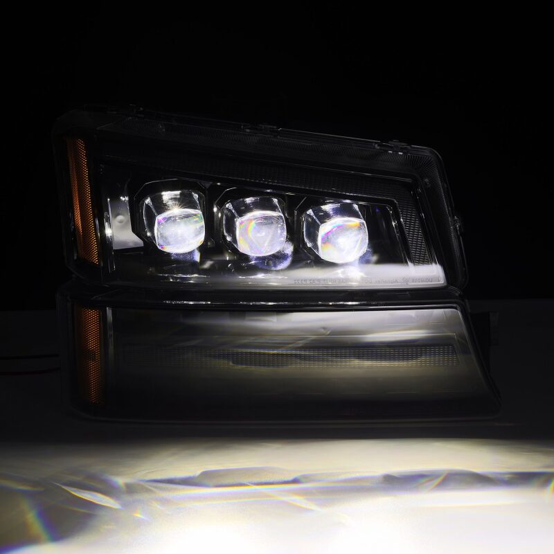 2003-2006 GM Truck Avalanche Alpha Black Nova-Series LED Projector Headlights - View 4 | Dirty Garage