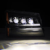 2003-2006 GM Truck Avalanche Alpha Black Nova-Series LED Projector Headlights - View 4 | Dirty Garage