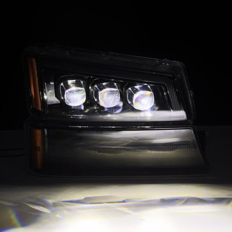 2003-2006 GM Truck Avalanche Alpha Black Nova-Series LED Projector Headlights - View 4 | Dirty Garage