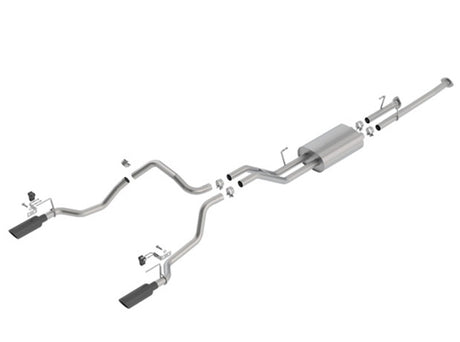 Borla 14-18 Toyota Tundra 4.6L/5.7L V8 AT 2&4WD Crew Max Cat-Back Touring Exhaust - Black Chrome Tip | Dirty Garage