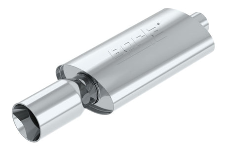 Borla Boomer Muffler Thumper Oval 2-1/4in In 4in Side Round Out - View 3 | Dirty Garage