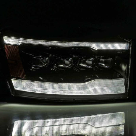 2006-2008 Ram HD Nova-Series LED Projector Headlights Plank Style Alpha Black Sequential Signal Amber DRL - View 5 | Dirty Garage