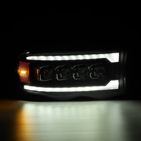 2002-2005 Ram HD Nova-Series LED Projector Black Headlights Active Light Sequential Signal - View 4 | Dirty Garage