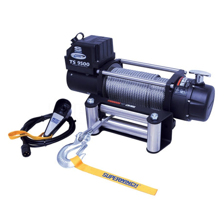 Universal 9500 LB 12V DC Tiger Shark Winch w/ Synthetic Black Rope - View 17 | Dirty Garage