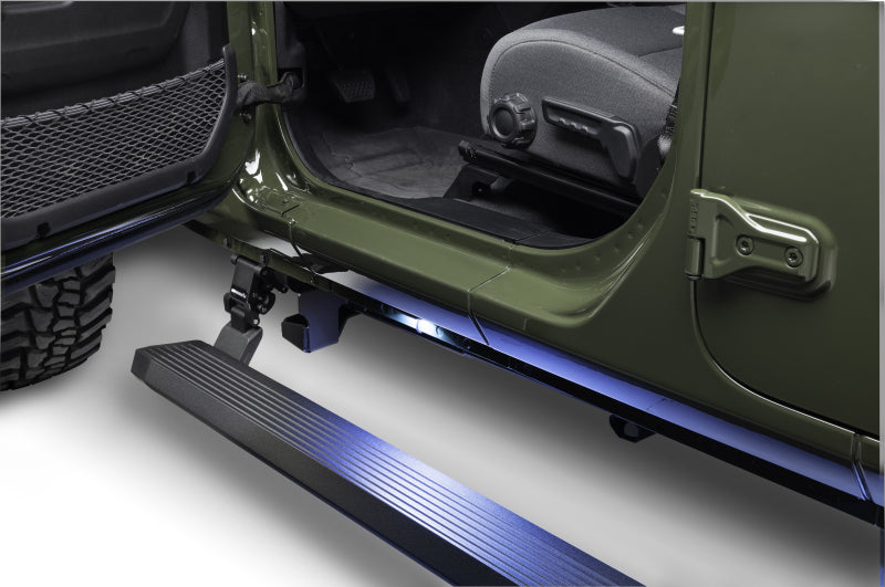 2020-2024 Gladiator CC 4-Door Black VoltStep Electric Running Board Kit - View 2 | Dirty Garage