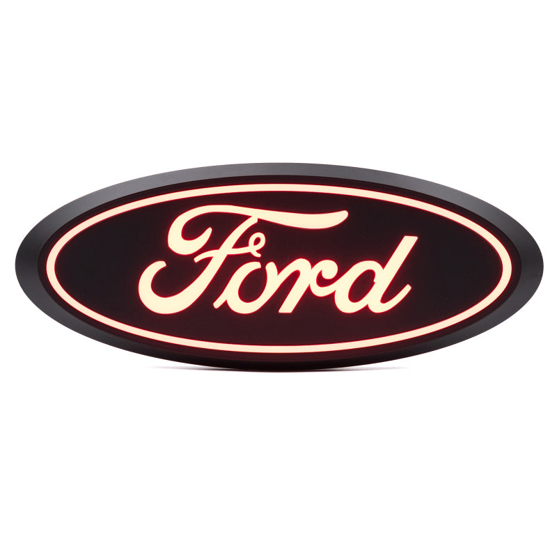 2015-2020 F-150 Rear Luminix Red Oval LED Emblem - View 2 | Dirty Garage