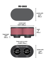 Universal Filter Universal Filter 2 3/4 inch Dual Flange Gsxr Oval - View 13 | Dirty Garage