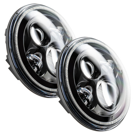 Universal 7" High Powered LED Headlights Black Bezel No Halo - View 5 | Dirty Garage