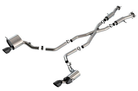 Borla 15-21 Jeep Grand Cherokee SRT 6.4L V8 AWD ATAK Cat-Back Exhaust System - Black Tips T-304SS | Dirty Garage