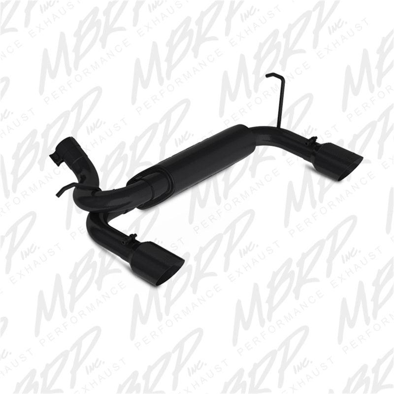 2007-2014 Wrangler Rubicon 3.6L 3.8L Axle-Back Dual Rear Exit Black Performance Exhaust System - View 2 | Dirty Garage