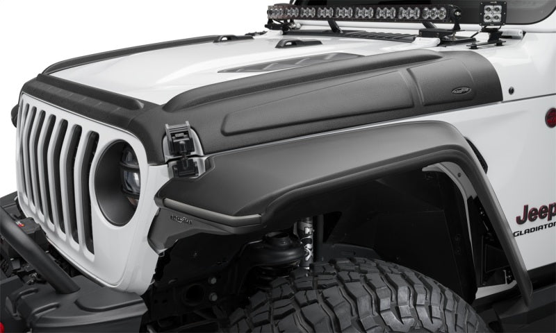 2018-2022 Wrangler/Gladiator Trail Armor Hood Armor 3-pc - Black - View 2 | Dirty Garage