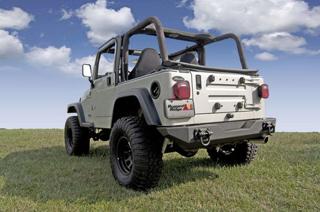Rugged Ridge XHD Rear Bumper 76-06 Jeep CJ / Jeep Wrangler - View 2 | Dirty Garage