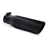 Universal 3" OD Angled Rolled End 2" Inlet 12" Length Tip Black Finish - View 4 | Dirty Garage