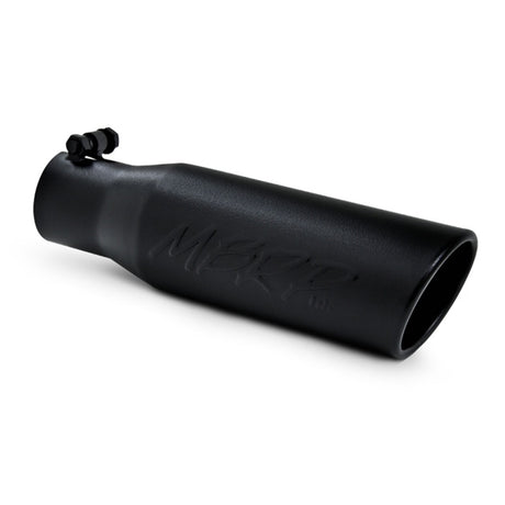 Universal 3" OD Angled Rolled End 2" Inlet 12" Length Tip Black Finish - View 4 | Dirty Garage