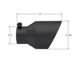 Universal 3" Hex Tip 5" Inlet 8" Length Dual Wall Exhaust Tip Black Coated - View 2 | Dirty Garage