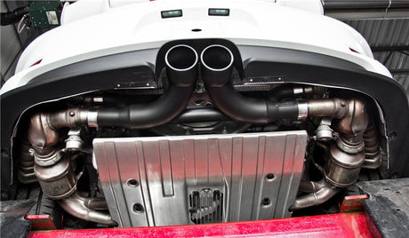 2014-2019 Porsche GT3 GT3RS 3" Center Muffler Bypass 4" Tips Black Coated - View 3 | Dirty Garage
