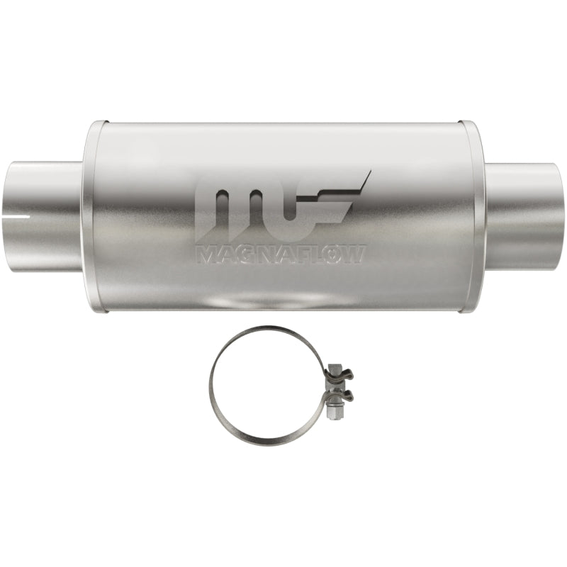 Universal Muffler Mag DSL Stainless Steel 7x7x14 4in Inlet 4in Outlet | Dirty Garage