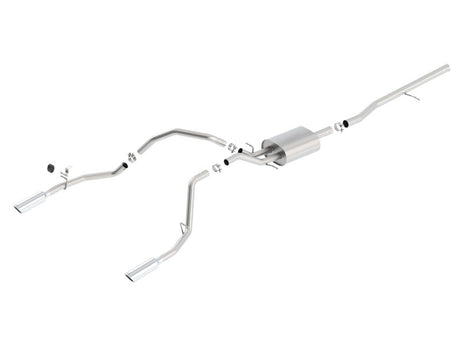 Borla 14 Silv/Sierra 1500 C/B S-Type Exhaust/2.75in Into Dual 2.25in Out 4in Tip Split Rear Exit - View 4 | Dirty Garage