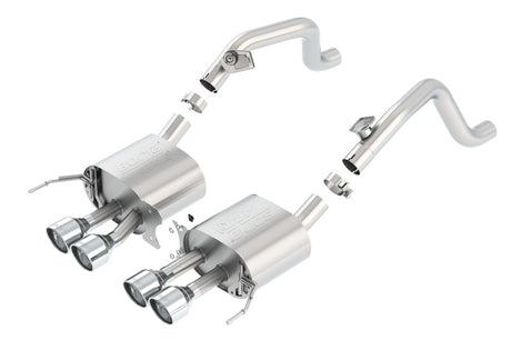 Borla 14-15 Chevy Corvette C7 w/o AFM w/o NPP Atak Rear Section Exhaust Quad Rd RL Tips - View 3 | Dirty Garage