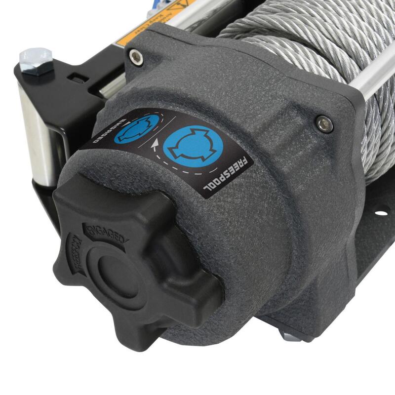 Universal Terra 4500 12V DC Winch w/ Gray Textured Steel Wire Rope - View 4 | Dirty Garage