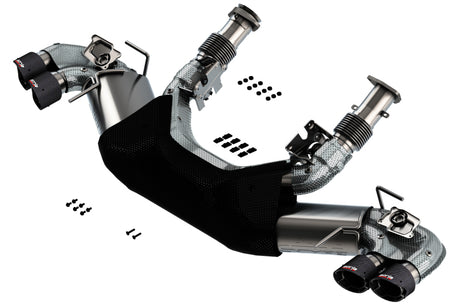 Borla 2020 Chevrolet Corvette C8 6.2L S-Type Exhaust System Dual Round Angle Cut Carbon Fiber Tips | Dirty Garage