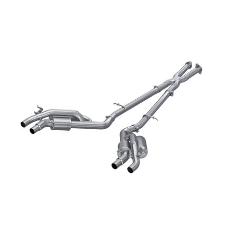 2022 Stinger 3.3L T304 SS Cat-Back Exhaust Dual Split Rear Quad Outlet Uses Factory Bezels | Dirty Garage