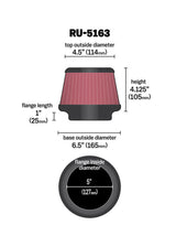 Universal Rubber Filter 5in Flange ID x 6.5in Base OD x 4.5in Top OD x 4.125in Height - View 12 | Dirty Garage
