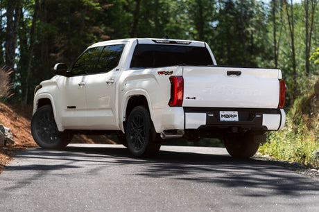 2022 Tundra 3.5"L Dual Cat-back 4" Single Side Exit Rolled Tip Aluminized Steel - View 4 | Dirty Garage