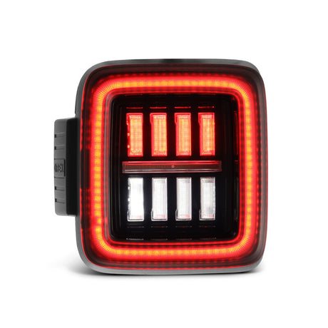 2018-2023 Wrangler JL Nova-Series Prismatic LED Tail Lights Alpha-Black - View 4 | Dirty Garage