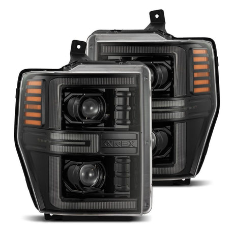 2008-2010 Super Duty Luxx-Series LED Projector Alpha Black Headlights Active Light Sequential Signal | Dirty Garage