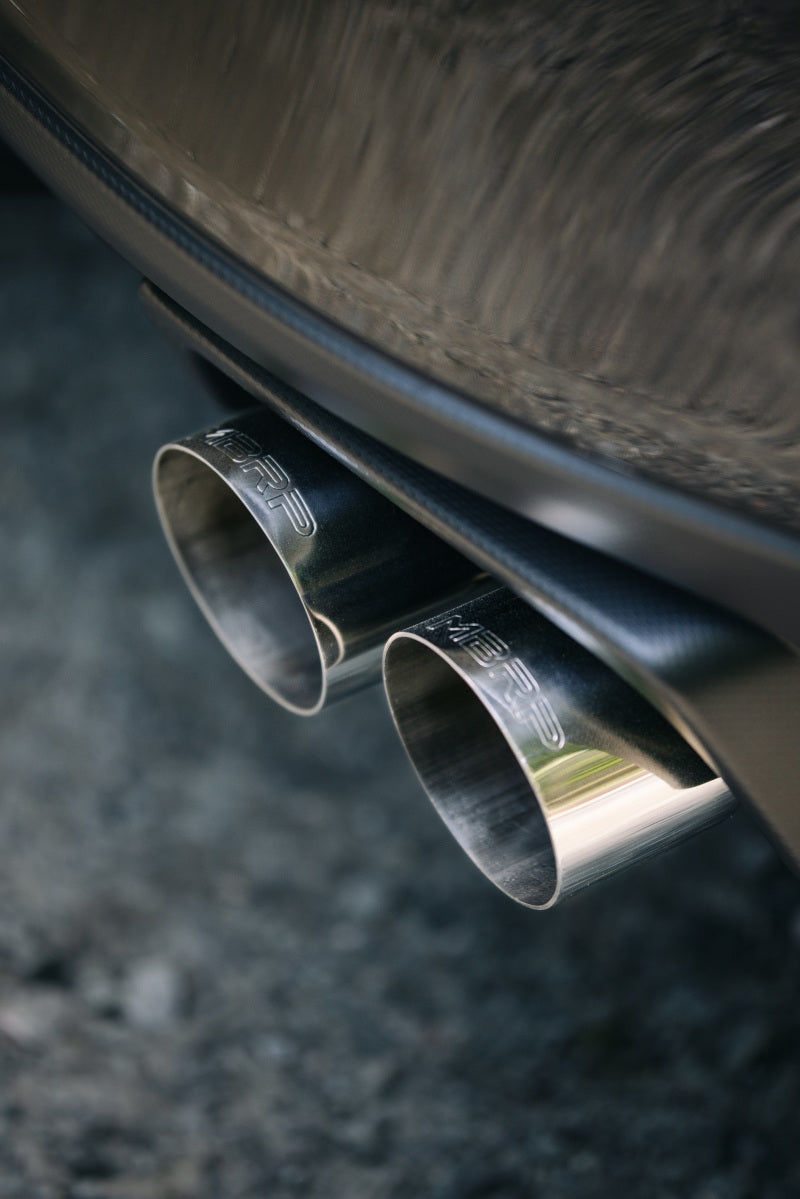 2015-2019 WRX/STI 3" Dual Split Rear Exit Exhaust w 3.5" CF Tips T304 Street Version - View 3 | Dirty Garage