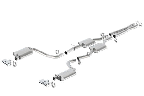 Borla 15-16 Dodge Challenger R/T 5.7L Dual Rectangle Angle Cut Dual Split Rear Exit ATAK Exhaust - View 3 | Dirty Garage