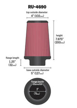 Universal Round Tapered Filter 3 inch FLG/5 inch Bottom/4 inch Top/7 7/8 inch Height - View 11 | Dirty Garage