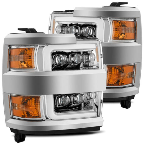 2015-2019 GM HD Nova-Series LED Projector Chrome Headlights Sequential Signal DRL - View 4 | Dirty Garage