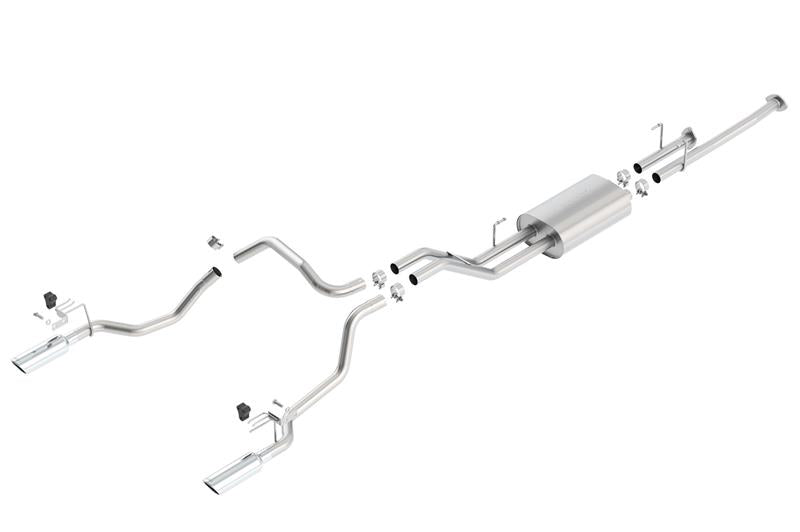 Borla 14-15 Toyota Tundra 4.6L/5.7L Crew Max SB DC SB Touring Cat Back Exhaust Dual Split Rear Exit - View 3 | Dirty Garage