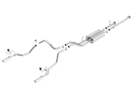 Borla 14-15 Toyota Tundra 4.6L/5.7L Crew Max SB DC SB Touring Cat Back Exhaust Dual Split Rear Exit - View 3 | Dirty Garage